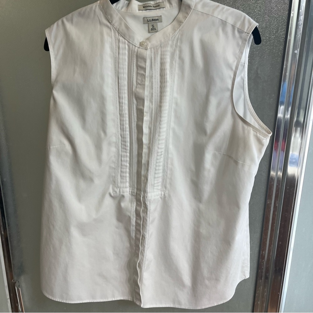 LL Bean collarless non iron shirt